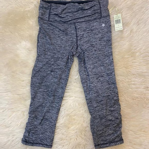 NWT $58 TANGARINE Women S Zipper CAPRI ACTIVEWEAR Cropped Tights Legging in Grey - Picture 4 of 7